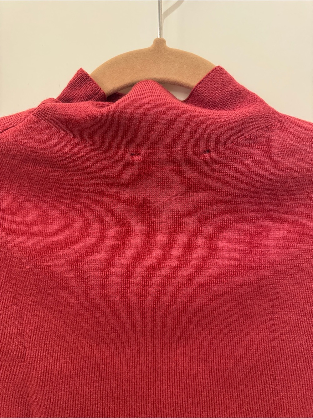 Ann Taylor Crimson Red Sleeveless Mock Neck Sweater fall autumn work wear - Picture 7 of 7